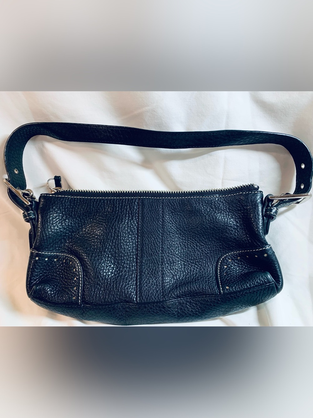 Vintage Coach Hamilton 5052 Black Pebbled Leather Y2K Baguette Bag